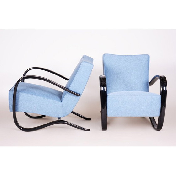 Image 1 of Paire de fauteuils bleus vintage par Halabala pour Up Zavody, Tchécoslovaquie 1930