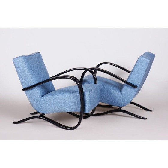 Image 1 of Paire de fauteuils bleus vintage par Halabala pour Up Zavody, Tchécoslovaquie 1930