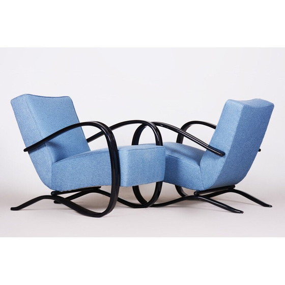 Image 1 of Paire de fauteuils bleus vintage par Halabala pour Up Zavody, Tchécoslovaquie 1930