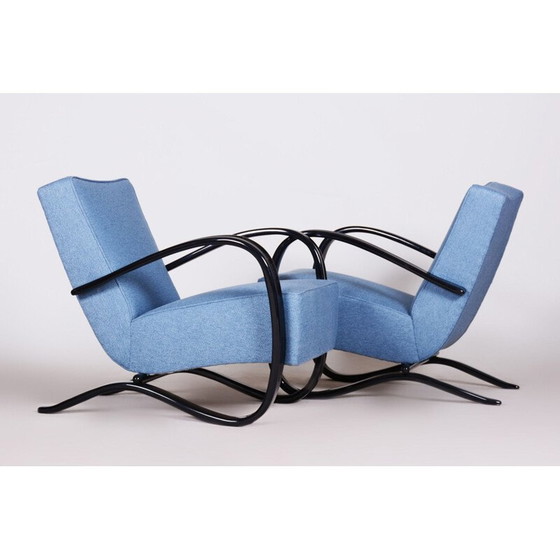 Image 1 of Paire de fauteuils bleus vintage par Halabala pour Up Zavody, Tchécoslovaquie 1930