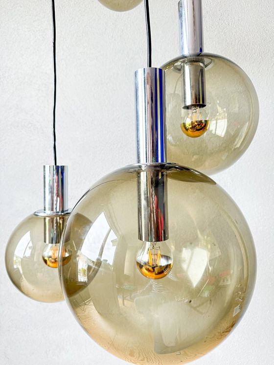 Image 1 of Lampe en cascade vintage Glashütte Limburg