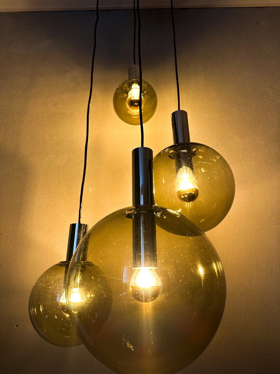 Image 1 of Lampe en cascade vintage Glashütte Limburg