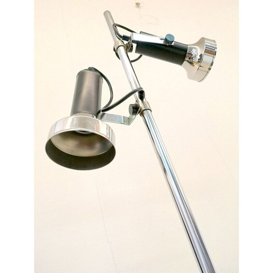 Image 1 of Lampadaire chromé réglable standard vintage, 1960