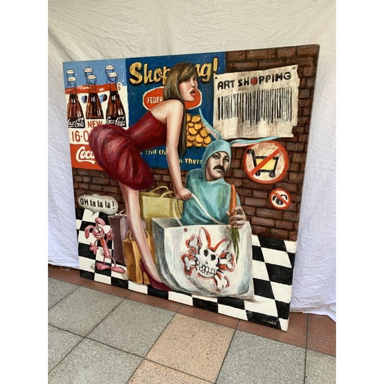 Image 1 of Acrylique sur toile vintage "Art Shopping" par Samobrod Irina, 2009