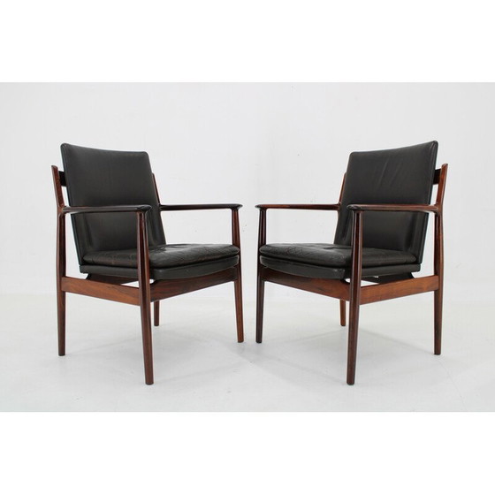 Image 1 of Paire de fauteuils vintage modèle 431 en bois de rose par Arne Vodder pour Sibast Mobler, Danemark 1960