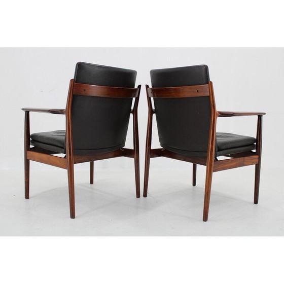 Image 1 of Paire de fauteuils vintage modèle 431 en bois de rose par Arne Vodder pour Sibast Mobler, Danemark 1960