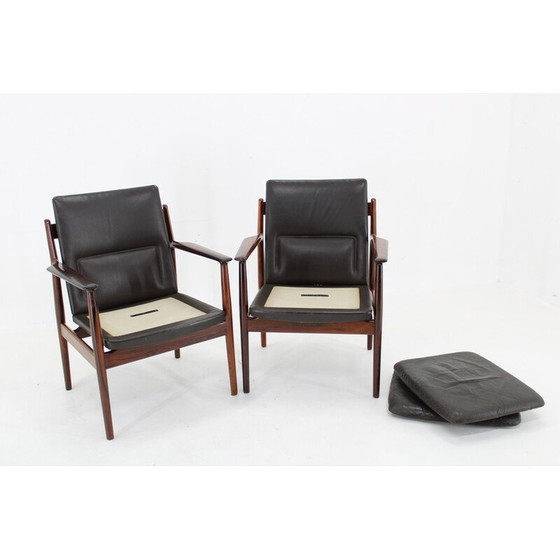 Image 1 of Paire de fauteuils vintage modèle 431 en bois de rose par Arne Vodder pour Sibast Mobler, Danemark 1960