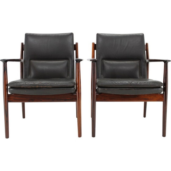 Image 1 of Paire de fauteuils vintage modèle 431 en bois de rose par Arne Vodder pour Sibast Mobler, Danemark 1960