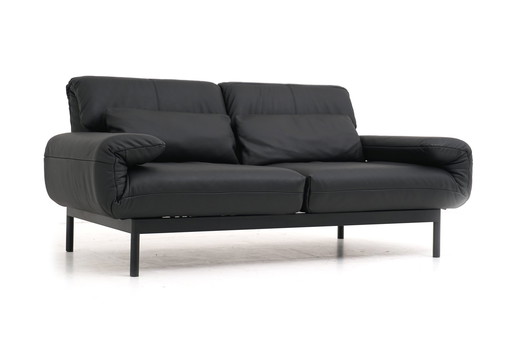 Rolf Benz Plura 380 Canapé de relaxation Canapé en cuir noir Canapé multifonctionnel