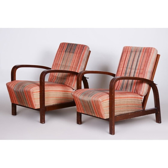 Image 1 of Paire de fauteuils Art déco saumonés, années 1930