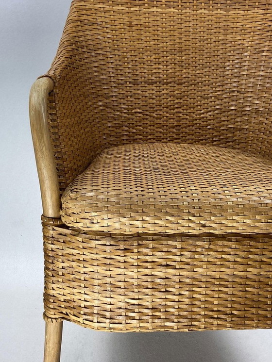 Image 1 of Fauteuil en sangle, cuir et hêtre, 1970