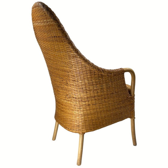 Image 1 of Fauteuil en sangle, cuir et hêtre, 1970