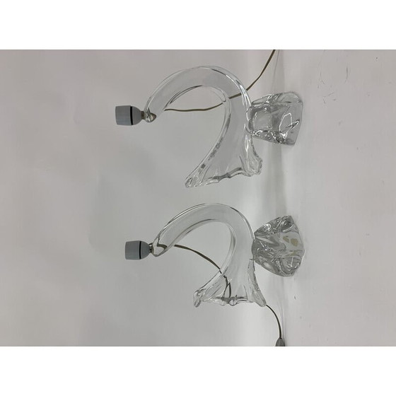 Image 1 of Paire de lampes de table en cristal pour Daum, France, années 1950