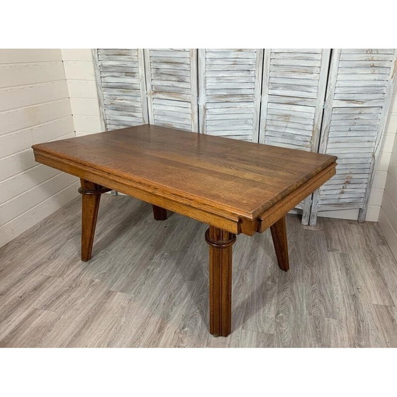 Image 1 of Table extensible vintage Art Déco en chêne