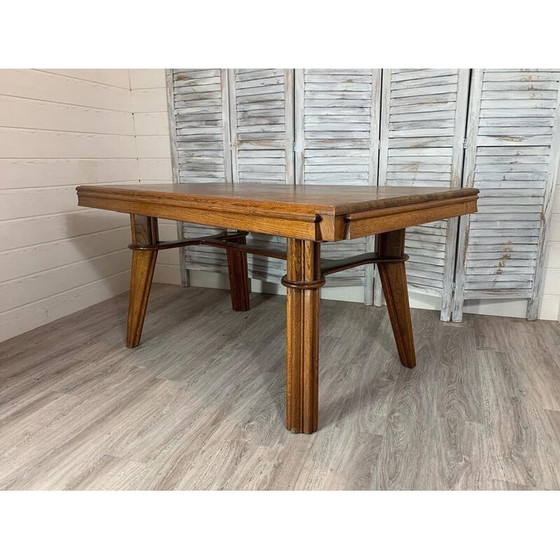 Image 1 of Table extensible vintage Art Déco en chêne