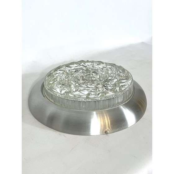 Image 1 of Applique en aluminium et verre du milieu du siècle par Stilux Milano, années 1960.