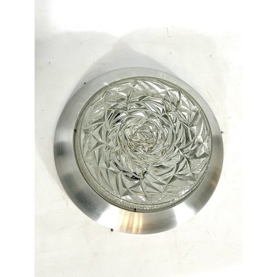 Image 1 of Applique en aluminium et verre du milieu du siècle par Stilux Milano, années 1960.