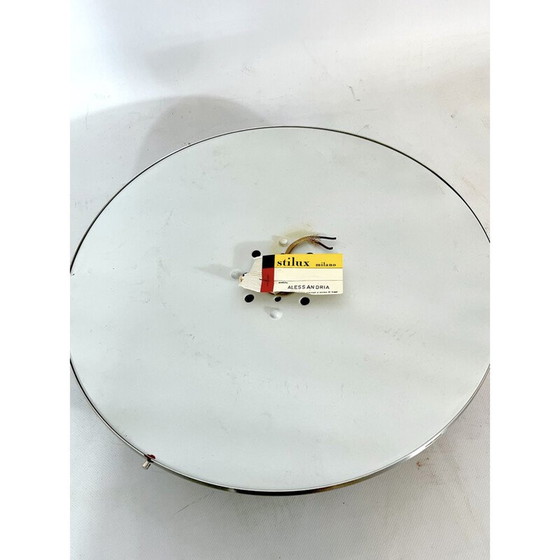 Image 1 of Applique en aluminium et verre du milieu du siècle par Stilux Milano, années 1960.