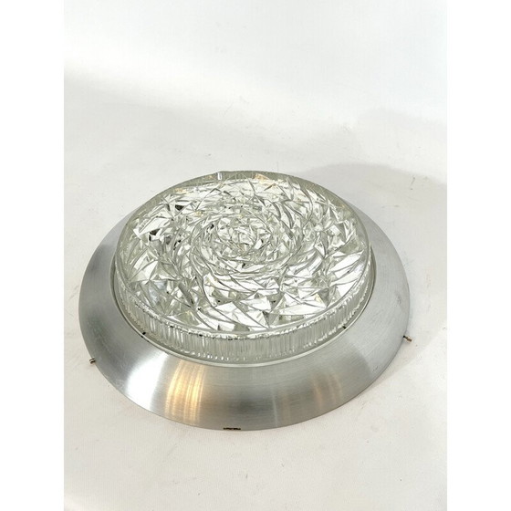 Image 1 of Applique en aluminium et verre du milieu du siècle par Stilux Milano, années 1960.