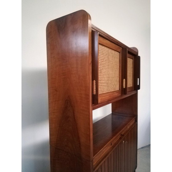 Image 1 of Buffet viennois vintage en paille et bois, 1950