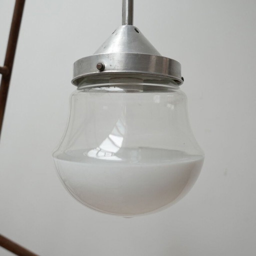  Lampe suspendue vintage bicolore, Allemagne 1950
