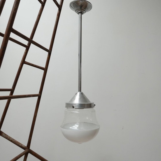 Lampe suspendue vintage bicolore, Allemagne 1950 – Suspensions (photo 10 of 11)