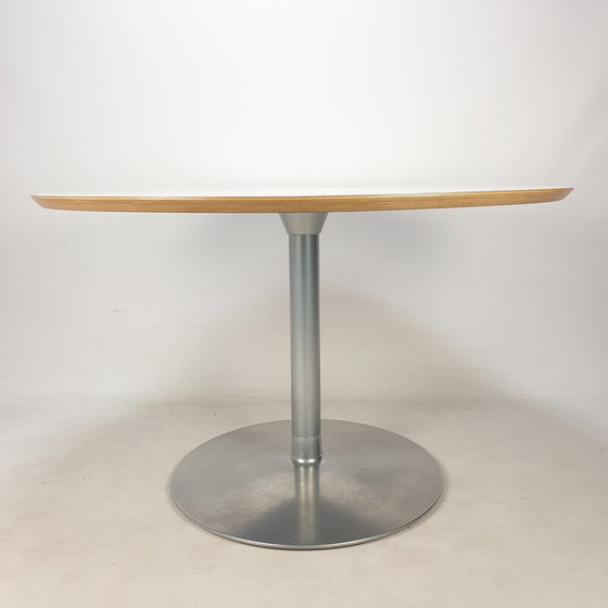 Image 1 of Table de salle à manger ronde en bois plaqué blanc par Pierre Paulin pour Artifort, 1960