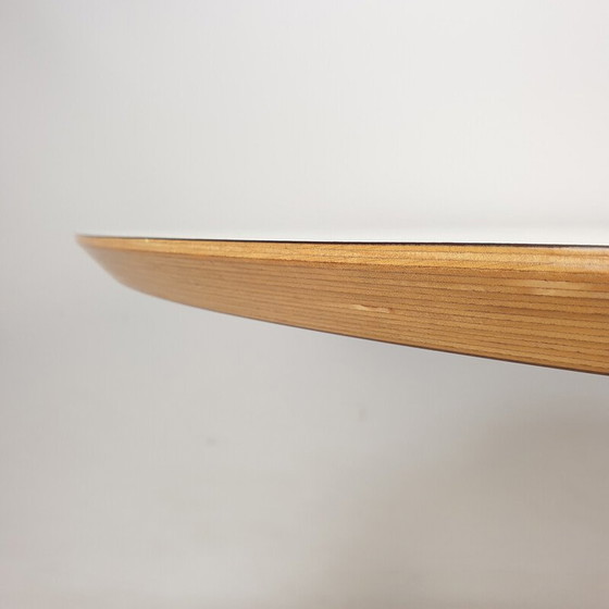 Image 1 of Table de salle à manger ronde en bois plaqué blanc par Pierre Paulin pour Artifort, 1960