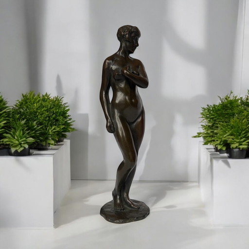 Magnifique Et Rare Bronze D’Époque Art Nouveau Vers 1900 Représentant Une Femme Nue