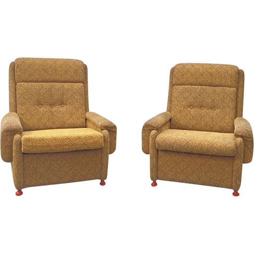 Paire de fauteuils vintage du bloc de l'Est, Tchécoslovaquie 1980