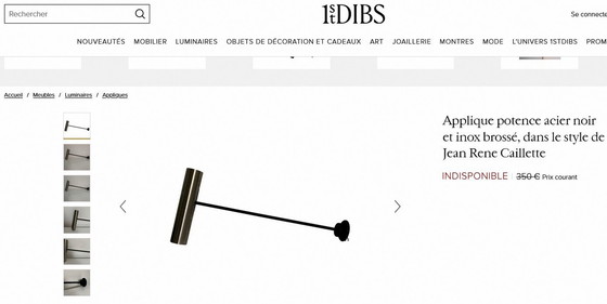 Image 1 of Applique Potence Orientable 1960 Jean René Caillette Pour Parscot Vintage 