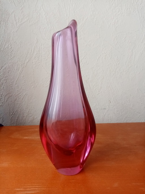 Vase En Verre De Bohème By Miroslav Klinger/Zelezny(25Cm)  60S