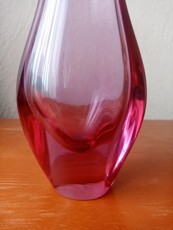 Image 1 of Vase En Verre De Bohème By Miroslav Klinger/Zelezny(25Cm)  60S