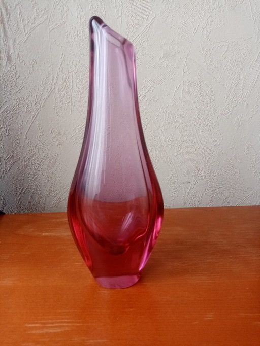 Vase En Verre De Bohème By Miroslav Klinger/Zelezny(25Cm)  60S