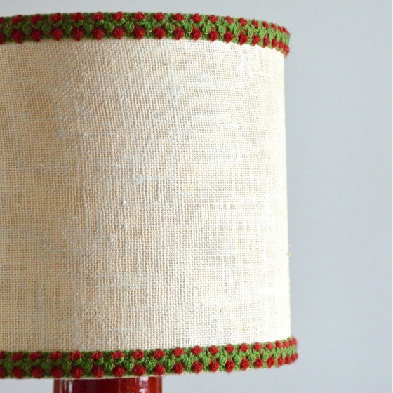 Image 1 of Lampe de table vintage en céramique rouge, Allemagne 1970