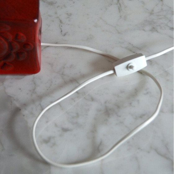 Image 1 of Lampe de table vintage en céramique rouge, Allemagne 1970
