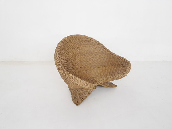 Image 1 of Chaise longue en rotin Zen Meditation Lotus, 1960's