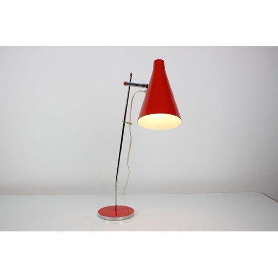 Image 1 of Lampe de table vintage en métal laqué et chromé par Josef Hurka, Tchécoslovaquie 1960