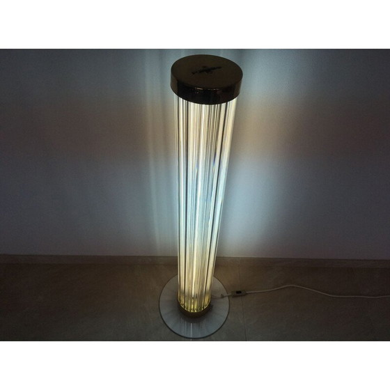 Image 1 of Paire de lampadaires d'art moderne en laiton et verre de Kamenicky Senov 1960