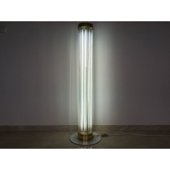 Image 1 of Paire de lampadaires d'art moderne en laiton et verre de Kamenicky Senov 1960