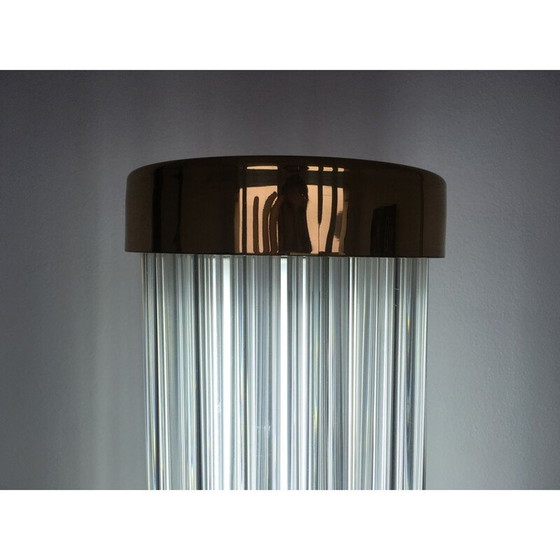 Image 1 of Paire de lampadaires d'art moderne en laiton et verre de Kamenicky Senov 1960