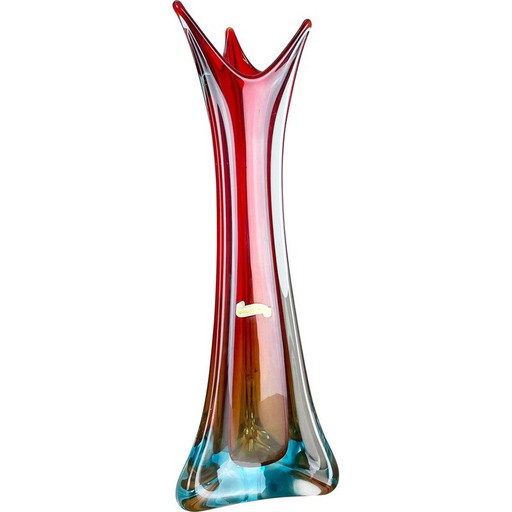 Vase vintage multicolore en verre de Murano Sommerso, Italie, années 1970