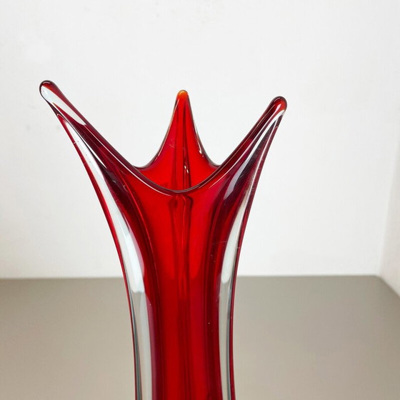 Image 1 of Vase vintage multicolore en verre de Murano Sommerso, Italie, années 1970