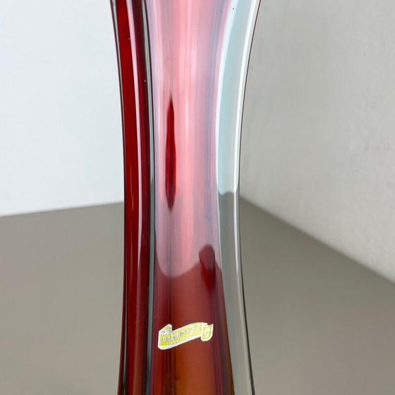Image 1 of Vase vintage multicolore en verre de Murano Sommerso, Italie, années 1970
