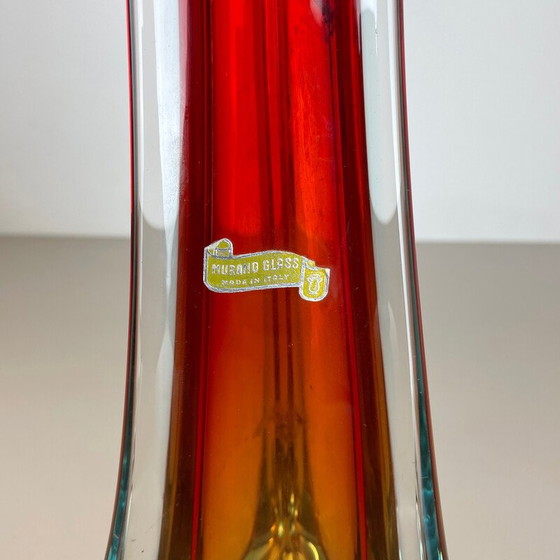Image 1 of Vase vintage multicolore en verre de Murano Sommerso, Italie, années 1970