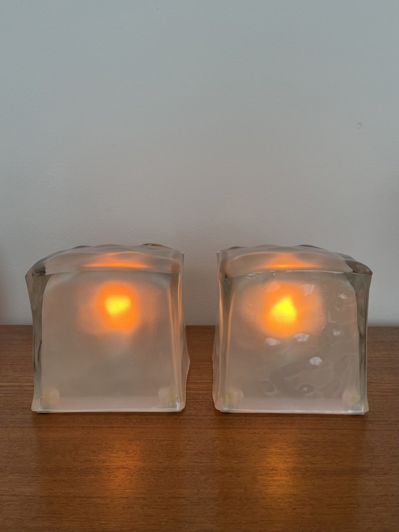 Image 1 of 2X (Set) Iviken Ikea Ice Cube Table Lamp