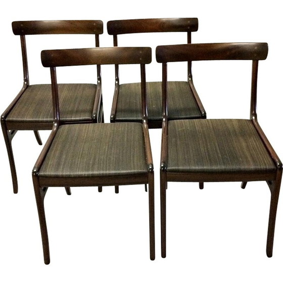 Image 1 of Ensemble de 4 chaises vintage en acajou par Ole Wanscher pour Poul Jeppesen, 1960
