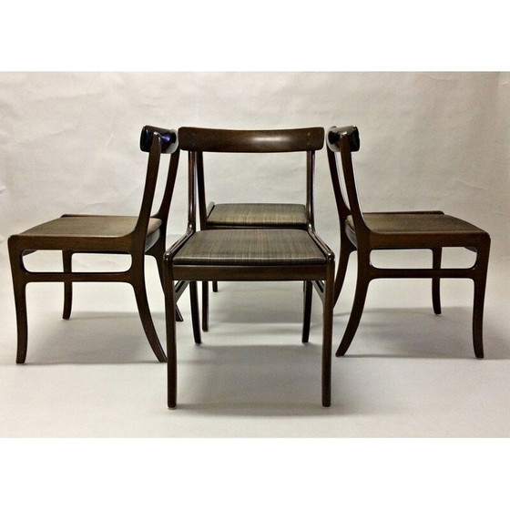 Image 1 of Ensemble de 4 chaises vintage en acajou par Ole Wanscher pour Poul Jeppesen, 1960