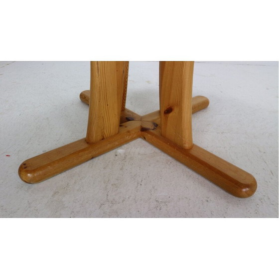 Image 1 of Table ronde vintage en bois de pin massif, Danemark 1970