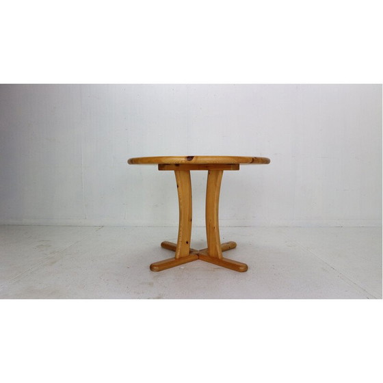 Image 1 of Table ronde vintage en bois de pin massif, Danemark 1970